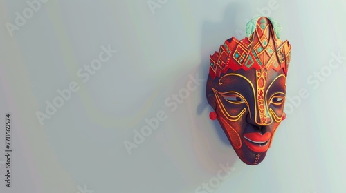 Ethnic African mask on simple background 