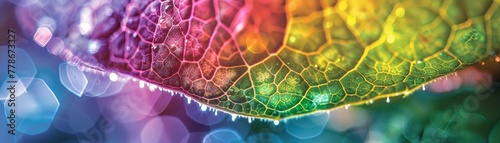 World of chlorophyll cells within a leaf