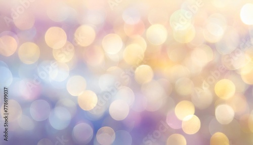 abstract blur bokeh banner background rainbow colors pastel purple blue gold yellow white silver pale pink bokeh background