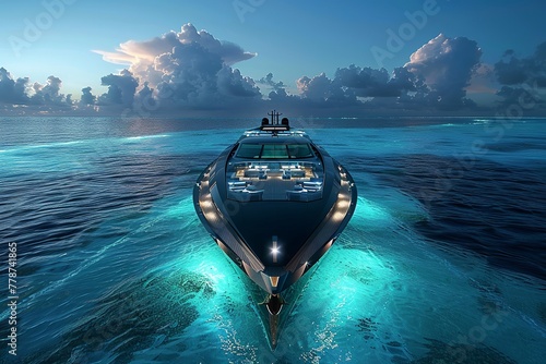 Luxury Yacht in the middle of the ocean 
