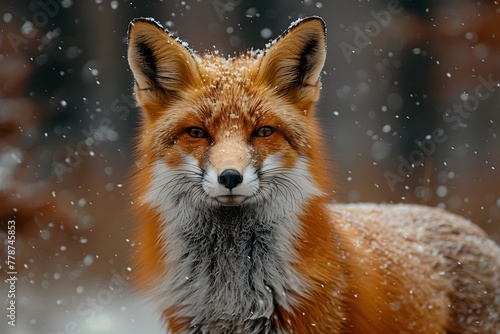 Close Up of a Fox in the Snow