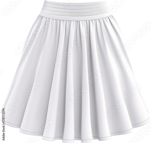 White pleated skirt isolated.