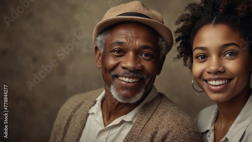African-American father and daughter. love together
