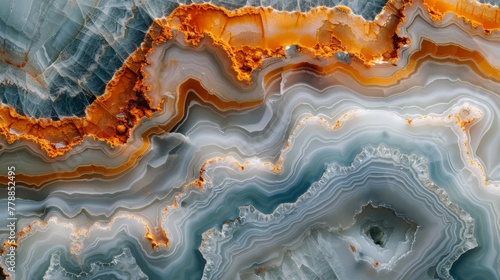 Macro photography capturing the detailed layers and colors of an agate stone slice