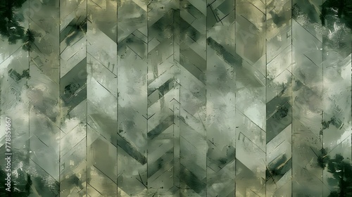 Subdued Olive Green Herringbone Texture with Subtle Hints: Understated Sophistication, Hand Edited Generative AI