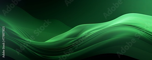 Green fuzz abstract background, in the style of abstraction creation, stimwave, precisionist lines with copy space wave wavy curve fluid design 