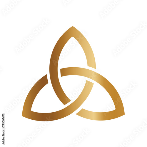 Gold triquetra, celtic trinity knot 