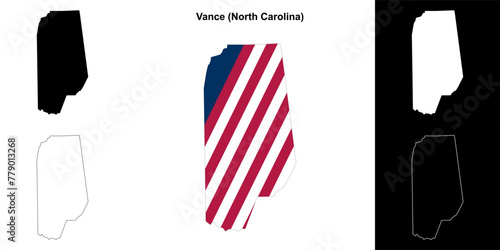 Vance County (North Carolina) outline map set