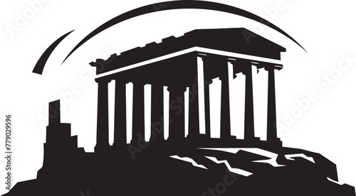 Vector Logos Paying Homage to Ancient Greek Architectural Icons Greek Architectural Marvels Rendered as Elegant Vector Icons
