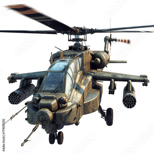 attack helicopter isolated on white background 
