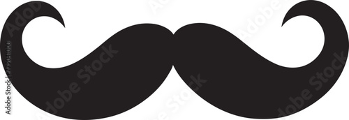 Vintage Vogue Stylish Doodle Moustache Vector Logo Design Playful Panache Dynamic Doodle Moustache Icon in Vector Logo