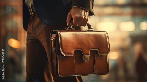 A photo of a businessman holding a briefcase.