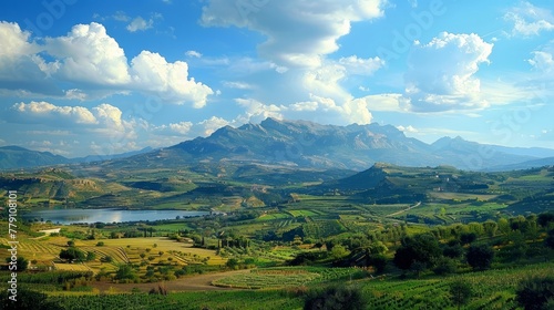 The natural landscape in central Sicily, Italy.