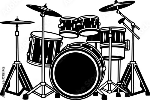 drum kit silhouette vector illustration