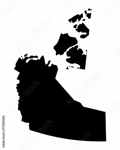 Northwest Territories dark silhouette map