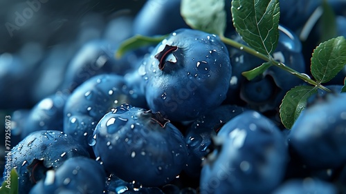 Juicy Delights: Showcasing Fresh Blueberries in a Bunch
