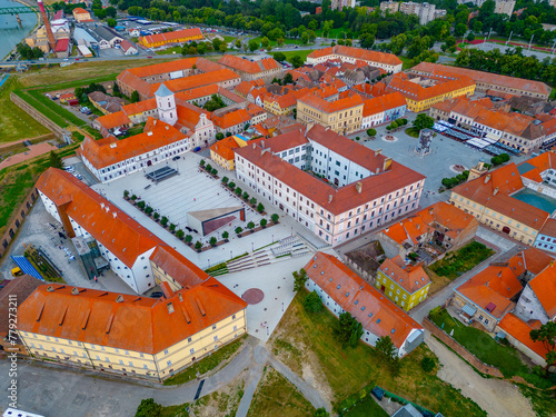 Aerial view of old town of Osijek, Croatia
