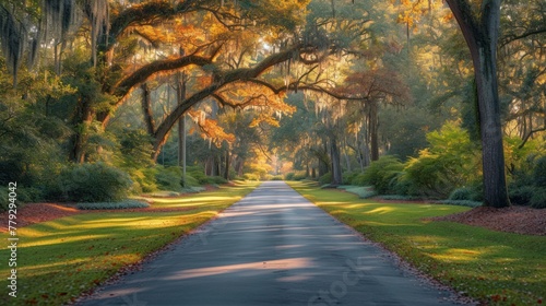 stunning streets lined with ancient live oaks draped in moss