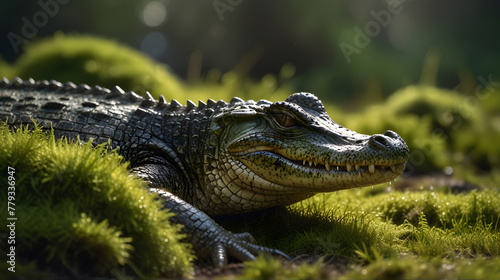 Crocodile on Grass