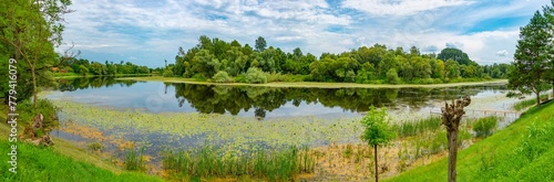 River Sava passing through Croatian countryside