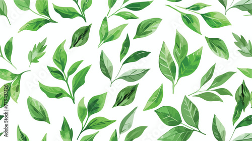 Leaves seamless pattern. Hand painted background. flat