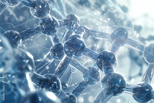 3d render of a dna molecule on blue background