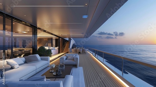 A luxury yacht with a sleek modern design AI generated illustration