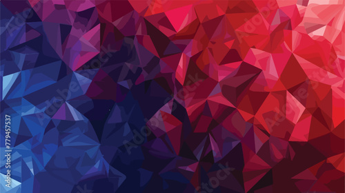 Multicolor dark blue red polygonal illustration which