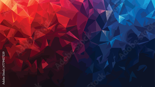 Multicolor dark blue red polygonal illustration which