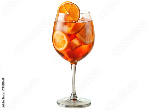 Free photo glass of aperol spritz cocktail isolated on transparent background