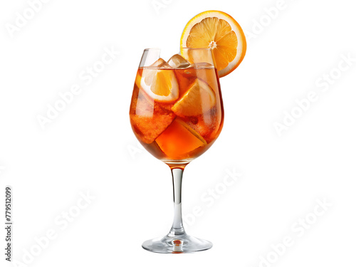 Free photo glass of aperol spritz cocktail isolated on transparent background