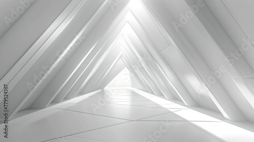 Modern Abstract Architecture Design in White. Simplicity and Clean Lines. Bright Minimalistic Art Space. Geometric Aesthetic. Contemporary Background. AI