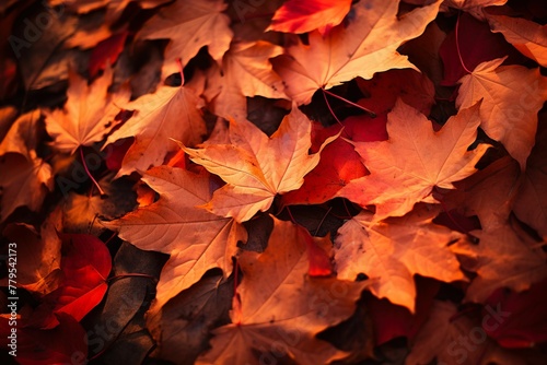 AI generated illustration of autumn fall leaves lying on the ground