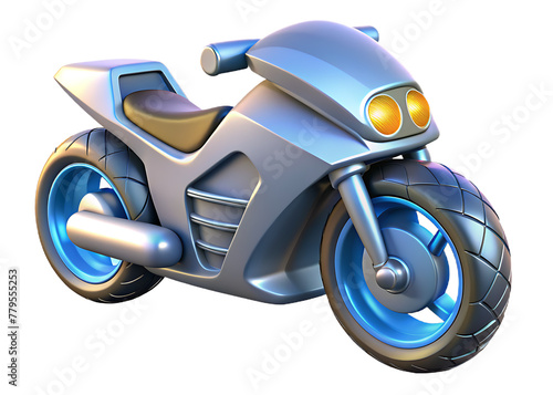 3d sports bike motorcycle on a transparent background