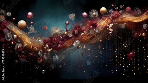 A cascade of amaranth and topaz, adorning the universe in celestial hues."