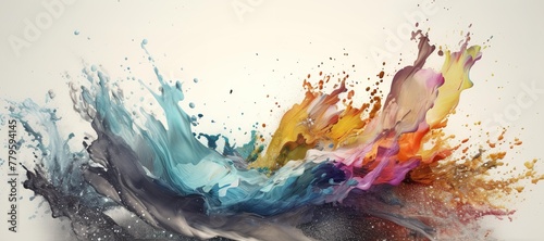 colorful watercolor ink splashes, paint 210
