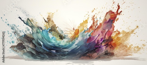 colorful watercolor ink splashes, paint 207