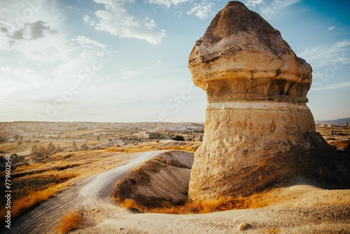 Beautiful natural view of rock formation in Cappadocia, Turkey