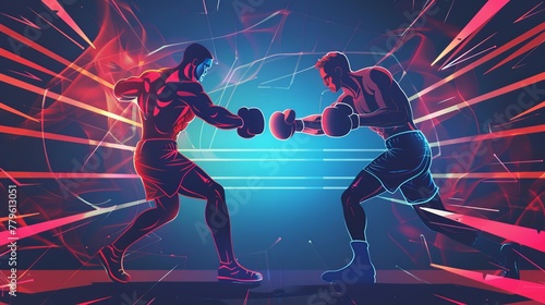 A vector illustration of a versus screen tailored for fights, battles, or sports, showcasing a VS background concept in dynamic design