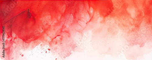 Red watercolor light background natural paper texture abstract watercolur Red pattern splashes aquarelle painting white copy space for banner design, greeting card