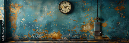 Wall Clock, Vintage Clock Face on Plain Background Timeless Elegance 