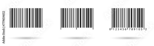 Realistic barcode label template. Product identification code vector icon. Datum scan technology isolated illustration.