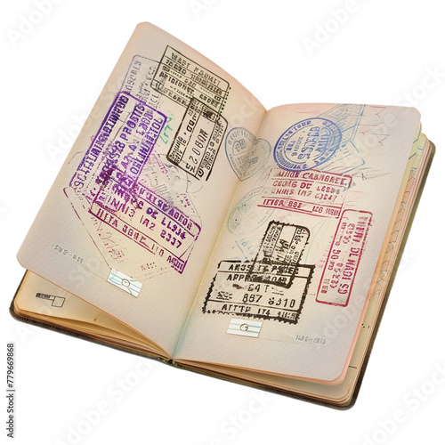 Globetrotter's Passport with Colorful Stamps