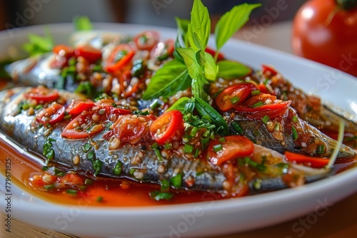 Thai sardine salad with tang and heat