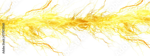 yellow electricity lightning flash isolated on transparent or white background png