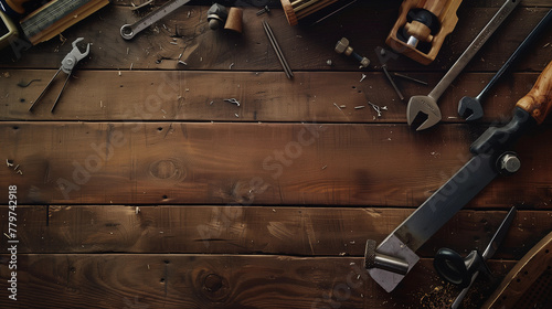 table of a carpenter with tools