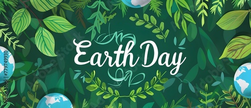 earth day banner background wallpaper with text 'earth day', 22 april celebration
