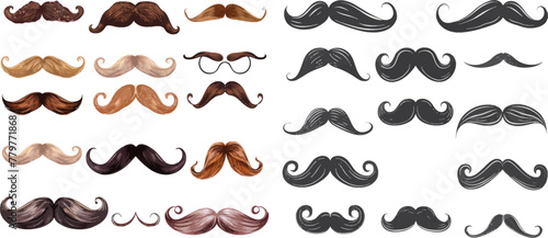 Gentleman moustache or barbershop moustaches hairstyle