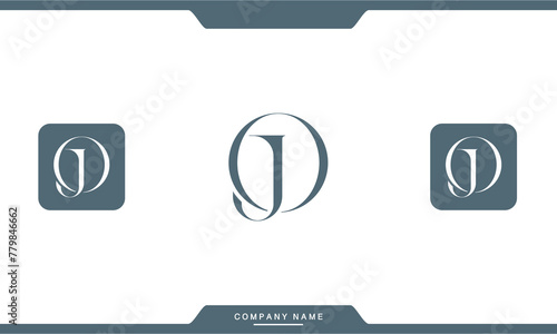 JO, OJ, J, O, Abstract Letters Logo Monogram