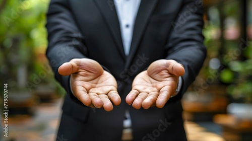 Businessman presenting a joint venture as part of development initiative